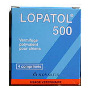 Lopatol 500 boite de 4 comprimés de vermifuge 